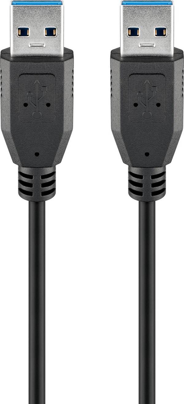 Goobay 93929 USB-A auf USB A 3.0 Ladekabel / Universal Handy Kabel / Schnellladekabel 5 Gbits Datenkabel / Schwarz / 3m