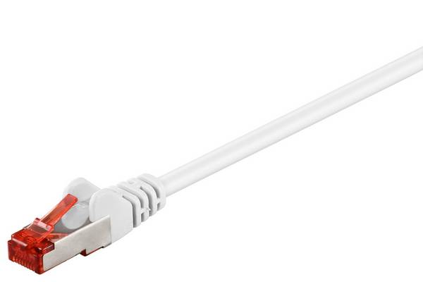 Goobay 93508 CAT 6 Netzwerkkabel RJ45 Stecker Kupferleiter halogenfrei Ethernet LAN Kabel S/FTP Schirmung PiMF Weiß 30m