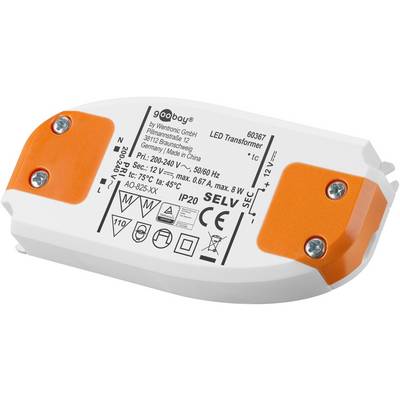 Goobay 60367 LED Trafo 230 V auf 12 V Gleichspannung (DC) für 8W LED Beleuchtung LED Treiber Konstantstromquelle-0