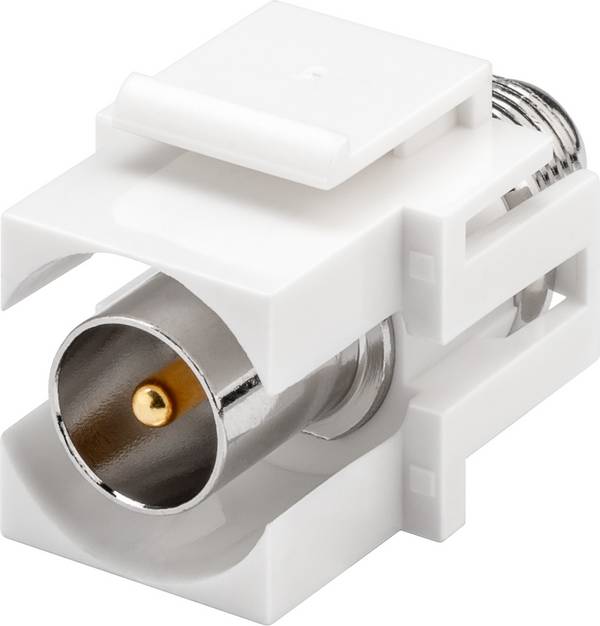 Goobay 79938 Keystone Modul SAT Antenne / Koax Stecker auf F-Buchse / SAT Antennenkabel / 75 Ohm / Snap-In / 18,9 mm