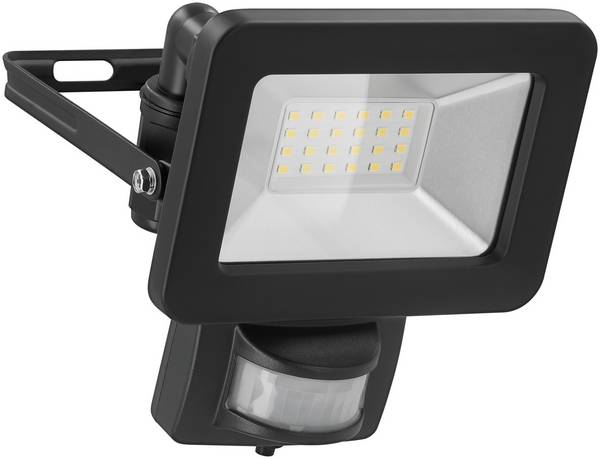 Goobay 53879 LED Außenstrahler Bewegungsmelder 20W / PIR Sensor / 1700lm Neutralweiß Scheinwerfer Außenleuchte / Schwarz