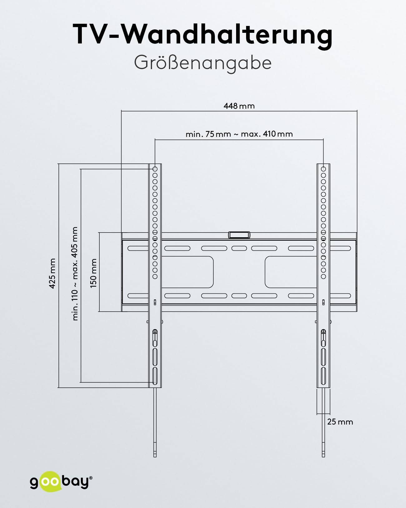 Goobay 49890 TV-Wandhalterung Pro FIXED 81 cm (32") - 140 cm (55") extrem flache Fernsehhalterung, VESA 400x400, 50 kg-2