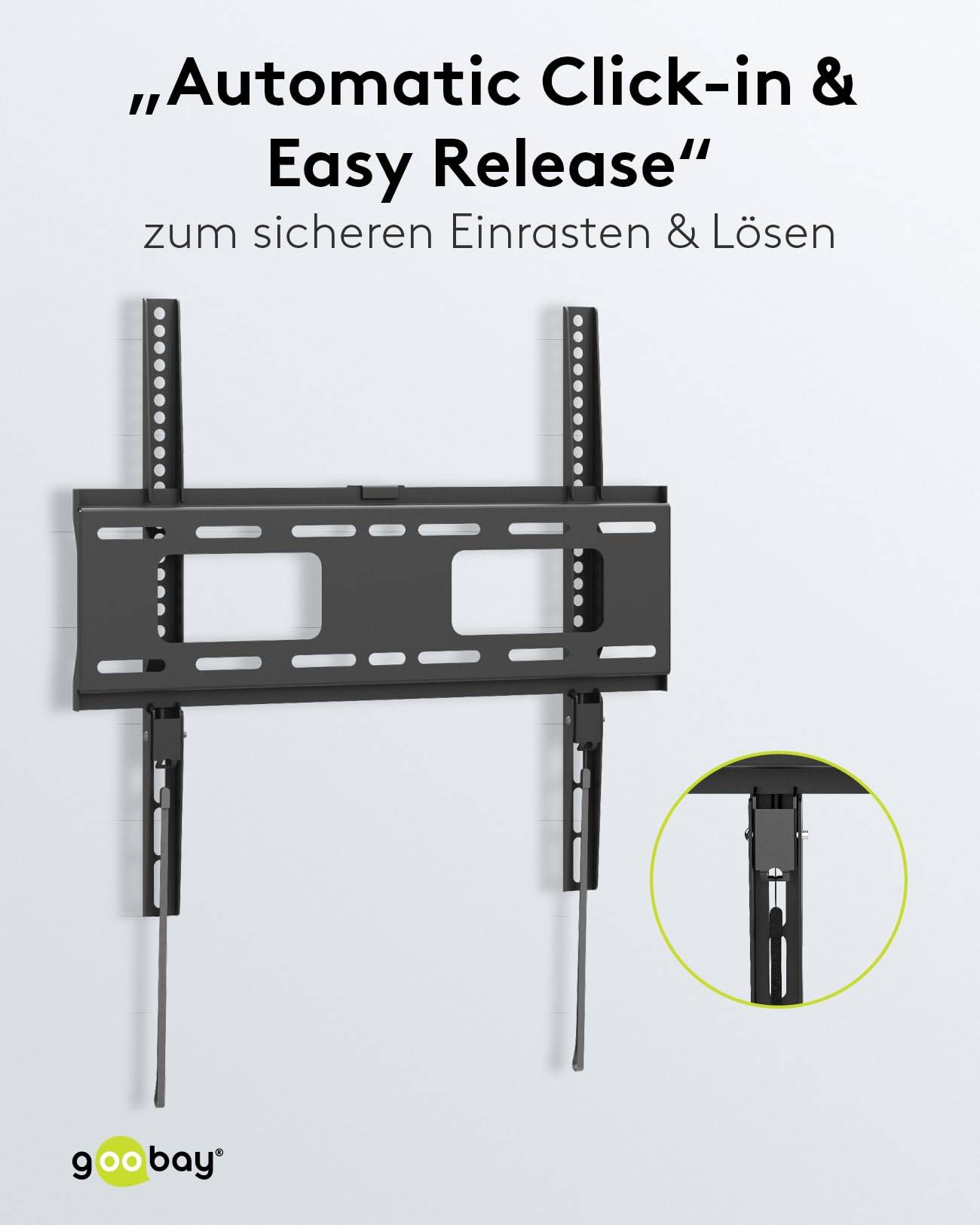 Goobay 49890 TV-Wandhalterung Pro FIXED 81 cm (32") - 140 cm (55") extrem flache Fernsehhalterung, VESA 400x400, 50 kg-4
