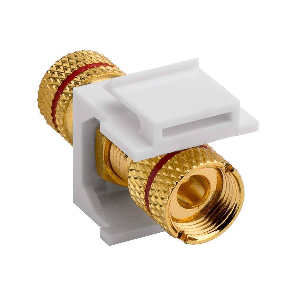 Goobay 79484 Keystone Modul Lautsprecher Polklemme auf Gewinde-Buchse / Bananenbuchse für Lautsprecherkabel / Rot-2