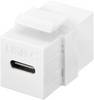 Goobay 61262 Keystone Modul USB C Kupplung 100W / 2x USB-C 3.2 Gen 2 Buchse / 10 Gbits USB Kabel Verlängerung / Weiß