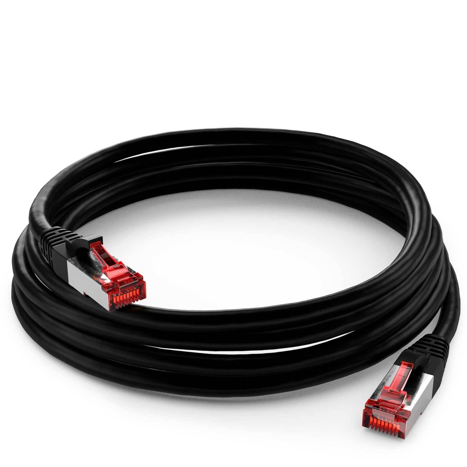 Goobay 68698 CAT 6 Netzwerkkabel RJ45 Stecker Kupferleiter halogenfrei Ethernet LAN Kabel S/FTP Schirmung Schwarz 3.00 m-3