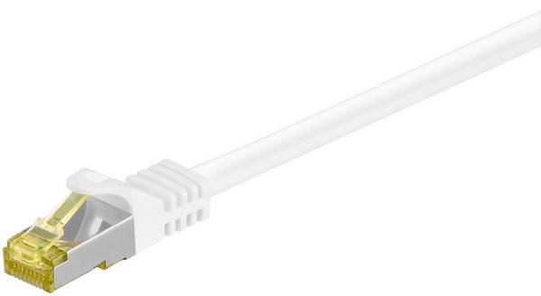 Goobay 91095 RJ45 Patchkabel CAT 6A S/FTP (PiMF) mit CAT 7 Rohkabel Netzwerkkabel 500 MHz Internetkabel LAN Weiß 5m
