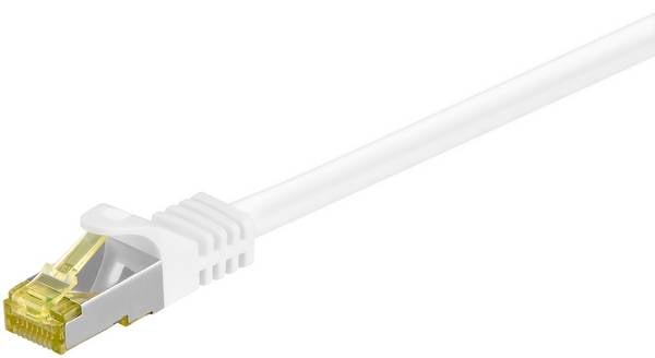 Goobay 91101 RJ45 Patchkabel CAT 6A S/FTP (PiMF) mit CAT 7 Rohkabel Netzwerkkabel 500 MHz Internetkabel LAN Weiß 30m