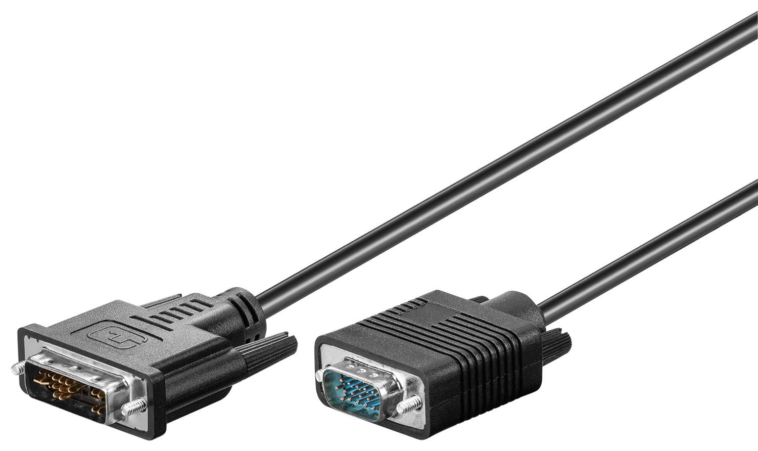 Goobay 50989 DVI-A auf VGA Kabel / Full HD 1080p Monitorkabel / DVI A 12+5 Pin Stecker / Bildschirmkabel / Schwarz / 1m-0