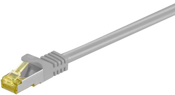 Goobay 91630 RJ45 Patchkabel CAT 6A S/FTP (PiMF) mit CAT 7 Rohkabel Netzwerkkabel 500 MHz Internetkabel LAN Grau 7,5m