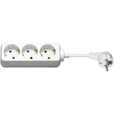 Goobay 51293 Steckdosenleiste mit 45° Steckplätzen, 3500 W, 3er Mehrfachsteckdose, 3 fach Steckdose, 1.5 m Kabel, Weiß-0