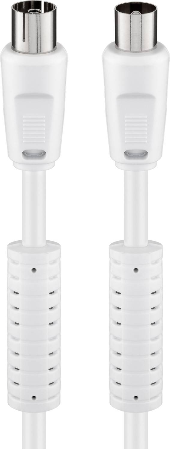 Goobay 50722 Antennenkabel Koax Stecker auf Koax Buchse / SAT Kabel 80 dB Koaxialkabel Satellitenkabel / Weiß / 10m-0
