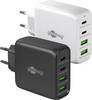 Goobay 64818 USB-C Ladegerät 68W, PD Fast Charger, Multiport Schnellladegerät 2x USB-C & 2x USB-A Laptop Handy, Weiß