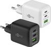 Goobay 64753 Nano USB Netzteil 65W Power Delivery Charger, 3 Port Universal Ladegerät, USB-C & USB-A Adapter, Schwarz