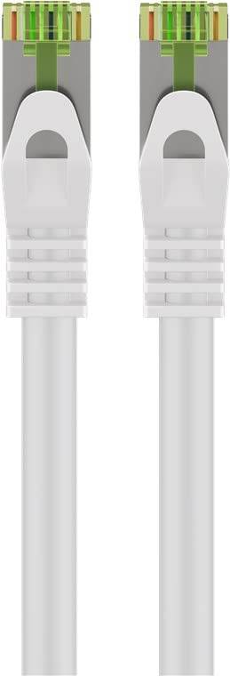 Goobay 61109 RJ45 Patchkabel mit CAT 8.1 S/FTP Rohkabel halogenfrei 2.000 MHz Netzwerkkabel LAN Internetkabel Weiß 10m-1