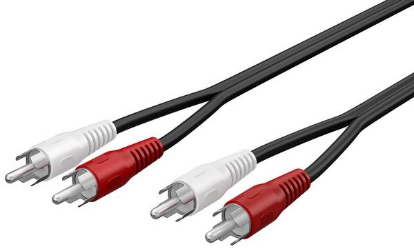 Goobay 50028 Stereo Cinchkabel / 2x Cinch-Stecker auf 2x Cinchstecker / RCA Hifi Subwoofer Kabel Cinch / Schwarz / 1,5m
