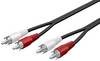 Goobay 50029 Stereo Cinchkabel / 2x Cinch-Stecker auf 2x Cinchstecker / RCA Hifi Subwoofer Kabel Cinch / Schwarz / 2,5m