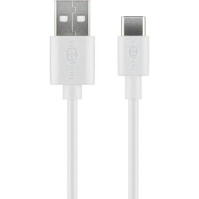 Goobay 59126 USB C auf USB A 2.0 Ladekabel / High Speed 15W 3A 5V Handy Kabel / 480 Mbits Adapterkabel / Weiß / 0,5 m-0