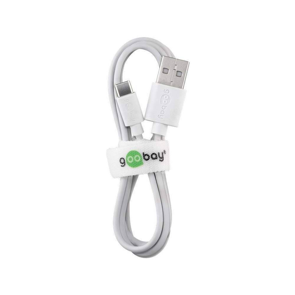 Goobay 59126 USB C auf USB A 2.0 Ladekabel / High Speed 15W 3A 5V Handy Kabel / 480 Mbits Adapterkabel / Weiß / 0,5 m-3