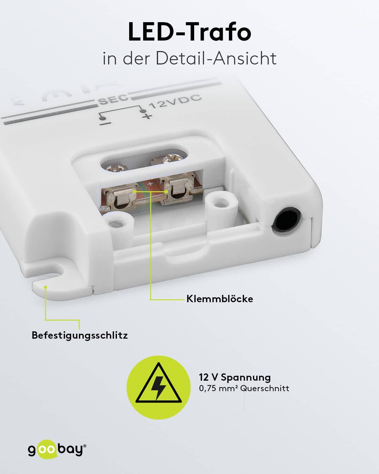 Goobay 30633 LED Trafo 230 V auf 24 V Gleichspannung (DC) für 15W LED Beleuchtung LED Treiber Konstantstromquelle-6