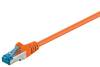 Goobay 93662 CAT 6A Netzwerkkabel RJ45 Stecker Kupfer CU halogenfrei Ethernet LAN Kabel S/FTP Internetkabel Orange 0,5m
