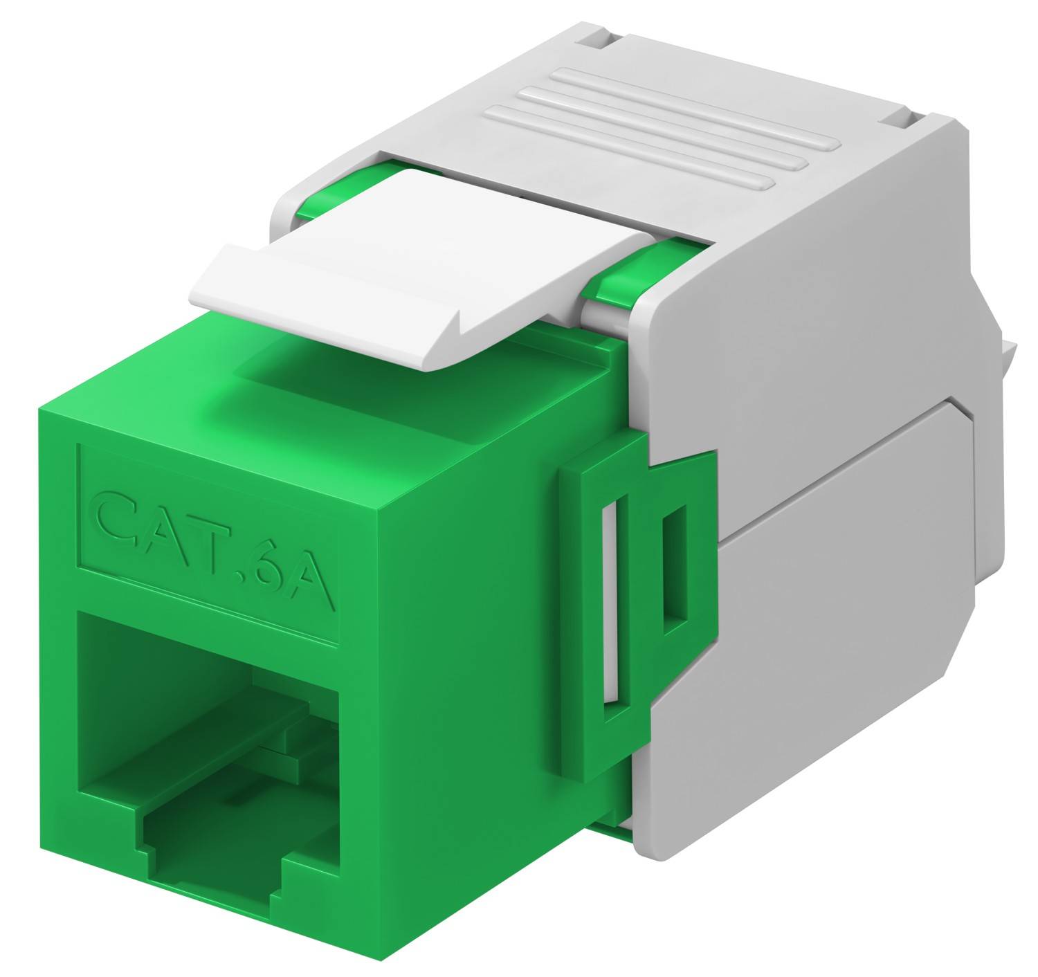 Goobay 90687 Keystone Modul RJ45 Buchse / CAT 6A Netzwerkstecker 500 MHz / UTP Ethernet Buchse 8P8C / LSA Montage / Grün-0