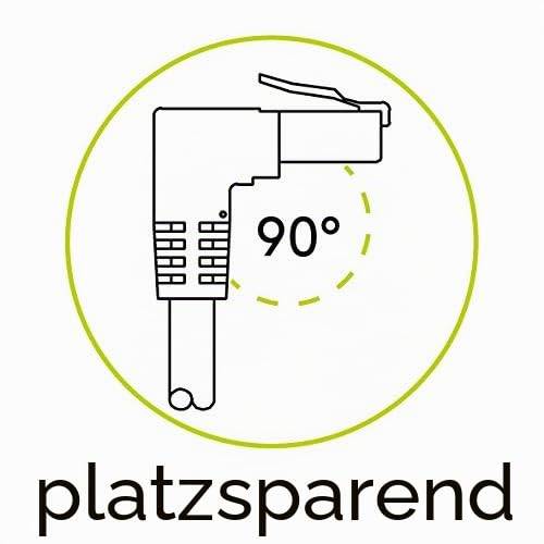 Goobay 51529 CAT 6A Netzwerkkabel UUTP / RJ45 Stecker 90 Grad gewinkelt / Kupfer Ethernet Kabel halogenfrei / Schwarz 1m-1