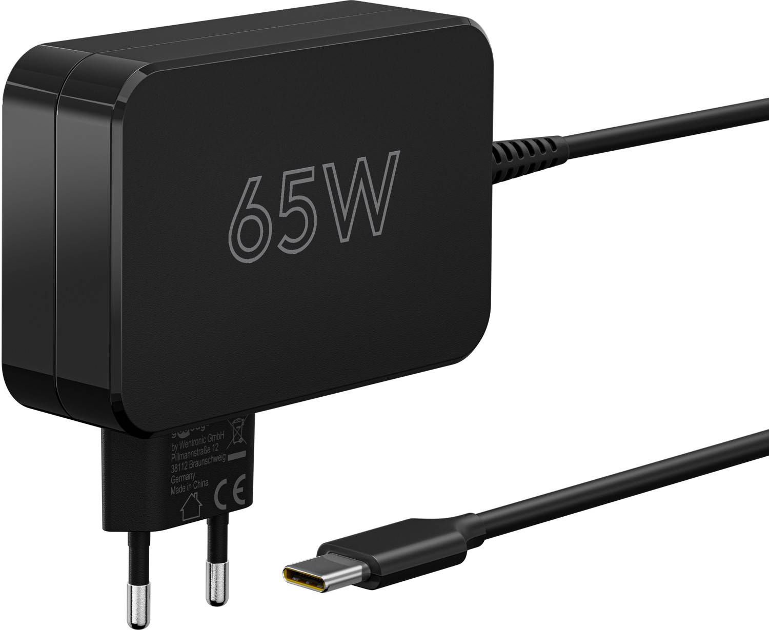 Goobay 65419 USB C Laptop Ladegerät 65W Universal Ladekabel max 20V / 3,25A Netzadapter Netzteil Steckernetzteil Schwarz-0