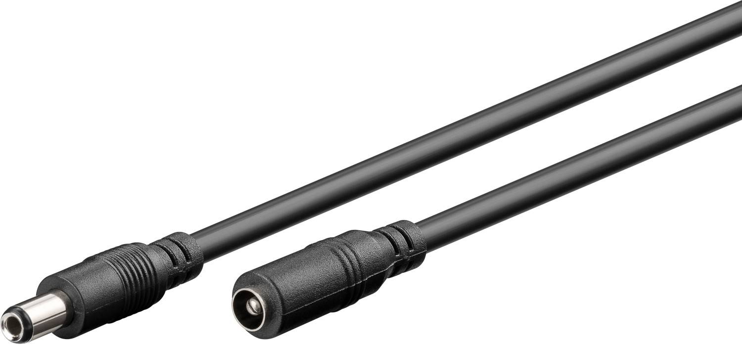 Goobay 71401 DC Netzkabel Verlängerungskabel 12V Netzteil DC-Stecker auf DC-Buchse 5,50 x 2,50 mm Stromkabel Schwarz 3m-0