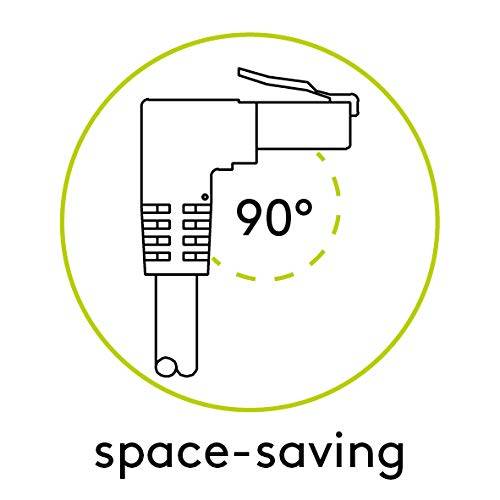 Goobay 51532 CAT 6A Netzwerkkabel UUTP / RJ45 Stecker 90 Grad gewinkelt / Kupfer Ethernet Kabel halogenfrei / Schwarz 5m-2