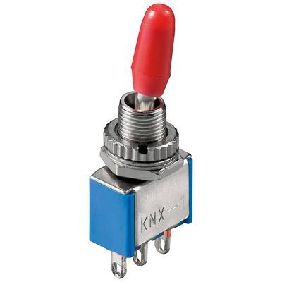 Goobay 10020 Mini Kippschalter 250 V/AC 3 A, Gehäuse blau, Schalter 1x EIN/EIN rastend 3 Pin Lötösen Modellbau & DIY-0