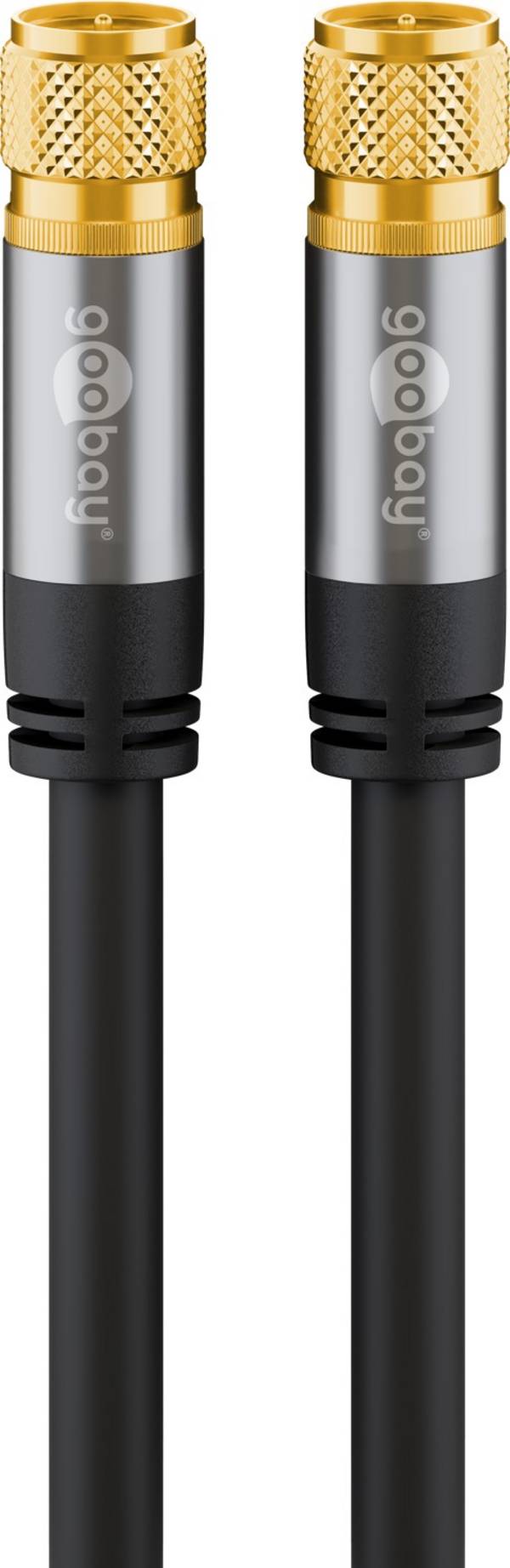 Goobay 70666 Antennenkabel F Stecker SAT 135 dB Koaxialkabel Satellitenkabel 4fach geschirmt Fernsehkabel Schwarz 3m