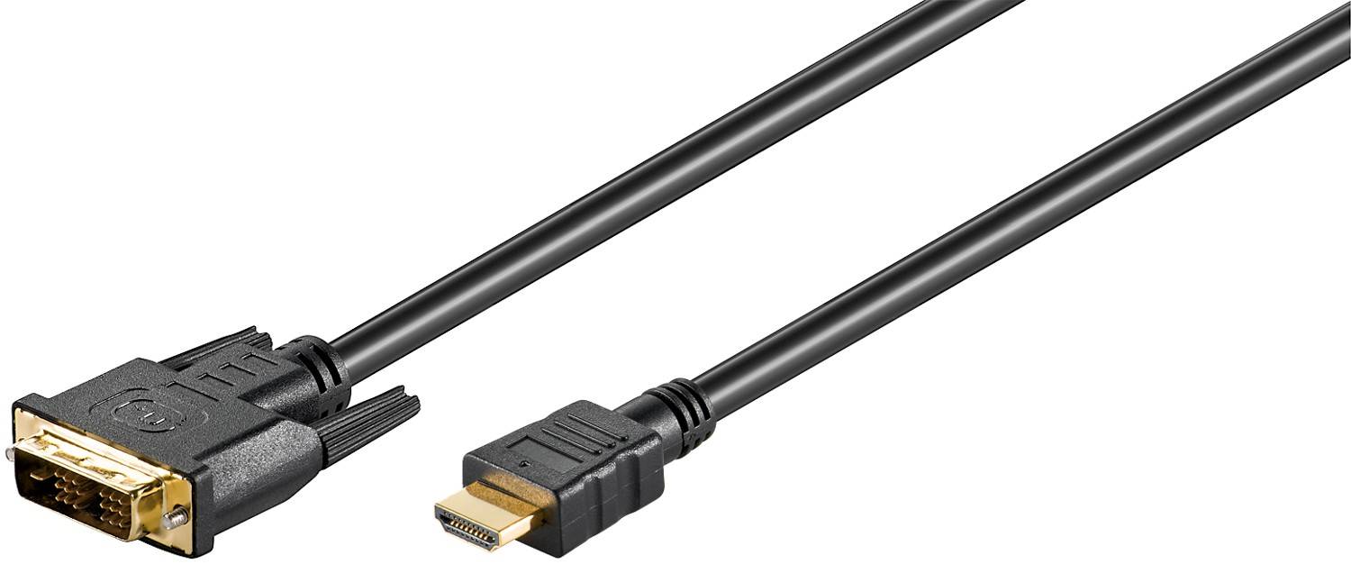 Goobay 51881 DVI-D auf HDMI Kabel / Monitorkabel Full HD 1080p / HDMI Adapterkabel Bildschirmkabel / Schwarz / 1,5 Meter-0