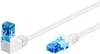 Goobay 51535 CAT 6A Netzwerkkabel UUTP / RJ45 Stecker 90 Grad gewinkelt / Kupfer Ethernet Kabel halogenfrei / Weiß 0,5m