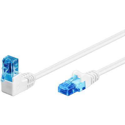 Goobay 51537 CAT 6A Netzwerkkabel UUTP / RJ45 Stecker 90 Grad gewinkelt / Kupfer Ethernet Kabel halogenfrei / Weiß / 2m-0