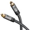 Goobay Plus 65307 Toslink Kabel Optisches Audiokabel / Glasfaser Audio Digitalkabel / Textilkabel Sharkskin / Grau / 5m