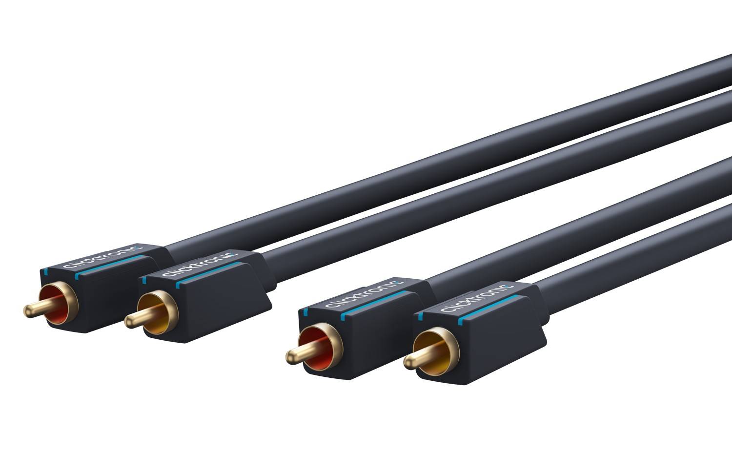 Clicktronic 70383 Cinch Kabel Stereo Audiokabel doppelt geschirmt vergoldete Cinch Stecker Audiokabel Grau 10m-0