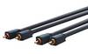 Clicktronic 70383 Cinch Kabel Stereo Audiokabel doppelt geschirmt vergoldete Cinch Stecker Audiokabel Grau 10m