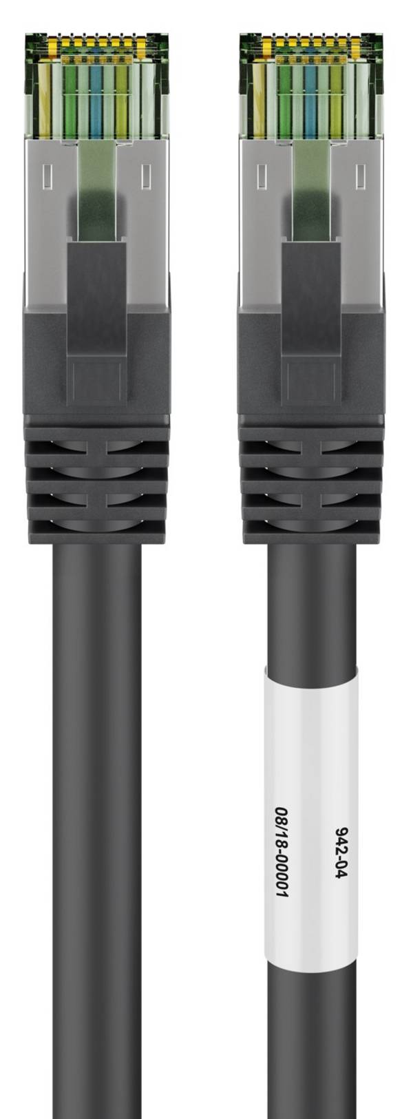 Goobay 66723 CAT 8.1 Patchkabel RJ45 Stecker für 8K Gaming OFC-Leiter 2.000 MHz Netzwerkkabel S/FTP LAN, Schwarz 3.00 m