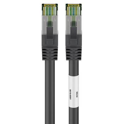 Goobay 66723 CAT 8.1 Patchkabel RJ45 Stecker für 8K Gaming OFC-Leiter 2.000 MHz Netzwerkkabel S/FTP LAN, Schwarz 3.00 m-0