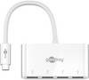 Goobay 66274 USB-C Adapter Multiport USB Hub mit 4 Ports USB-A 3.0 Buchsen, 5 Gbit/s USB Verteiler Mehrfachstecker, Weiß