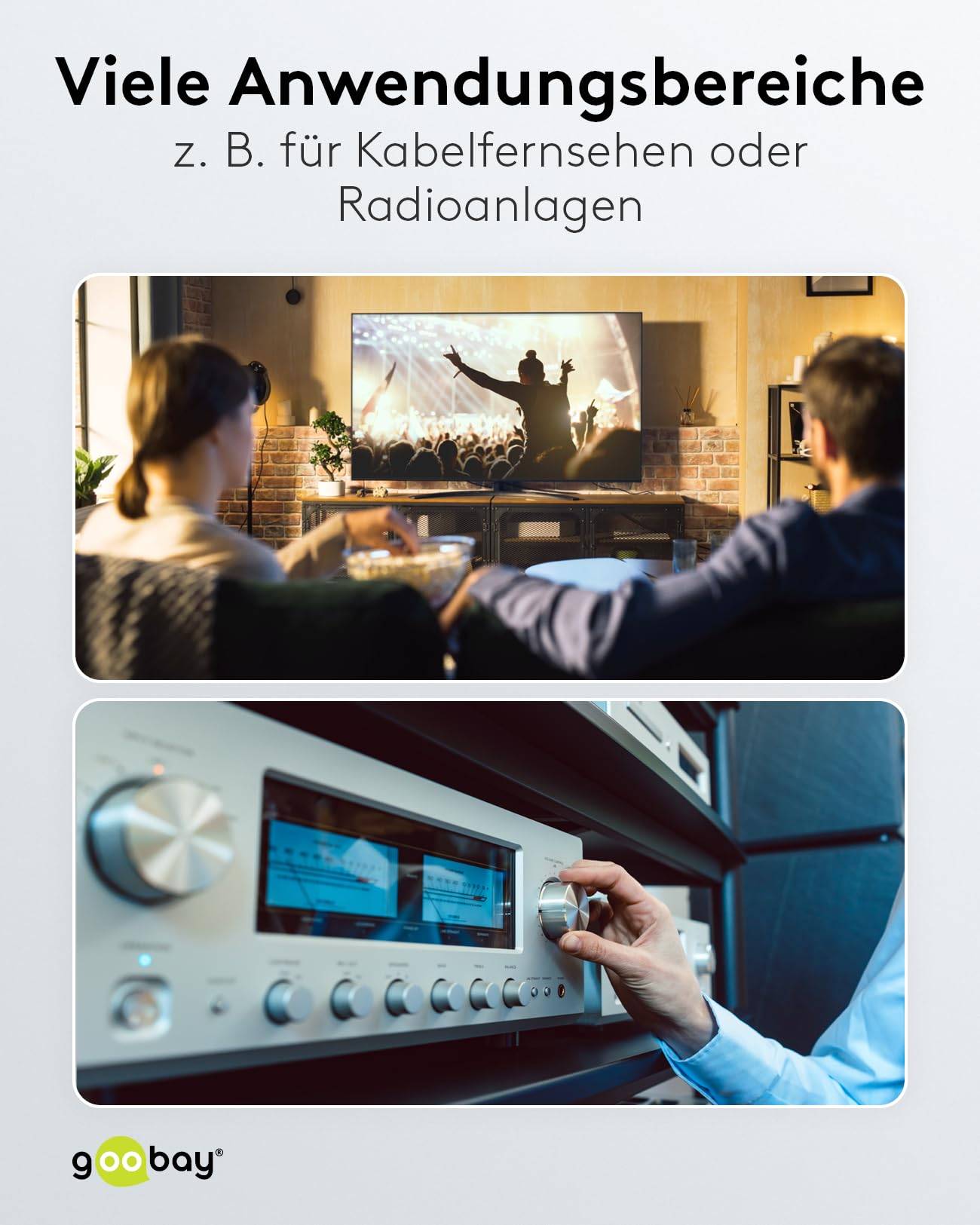 Goobay 27518 SAT Koaxialkabel 120 dB / Antennenkabel Meterware / 4fach geschirmt Kabel / Satellitenkabel / Weiß / 100m-5