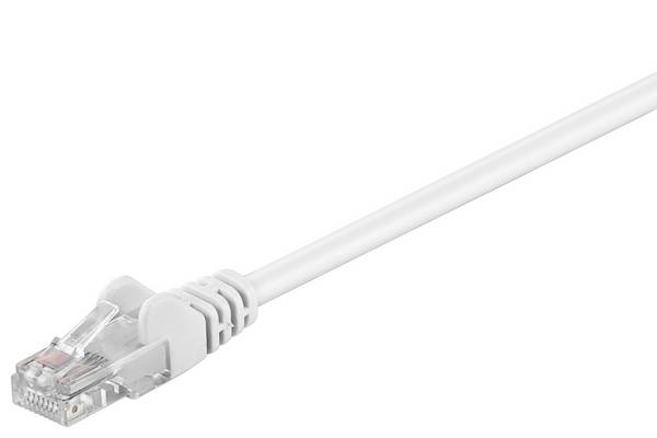 Goobay 68508 CAT 5e Netzwerkkabel RJ45 Stecker 100 MHz CCA Leiter Ethernet LAN Kabel U/UTP Internetkabel Weiß 5m