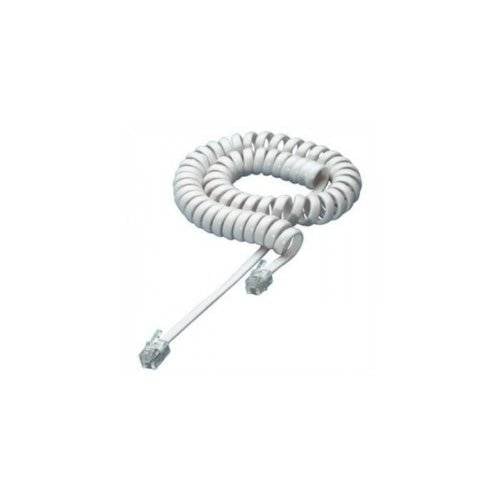 Goobay 50246 Telefonkabel RJ10 Stecker Telefonhörerkabel Spiralkabel Telefonstecker Telefonhörer Telefon Kabel Weiß 2m-4