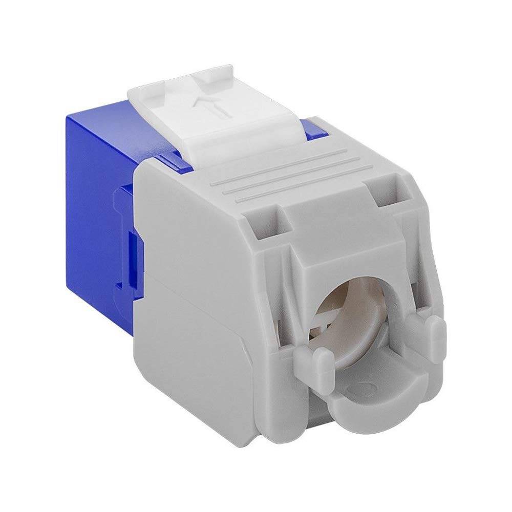 Goobay 90688 Keystone Modul RJ45 Buchse / CAT 6A Netzwerkstecker 500 MHz / UTP Ethernet Buchse 8P8C / LSA Montage / Blau-2