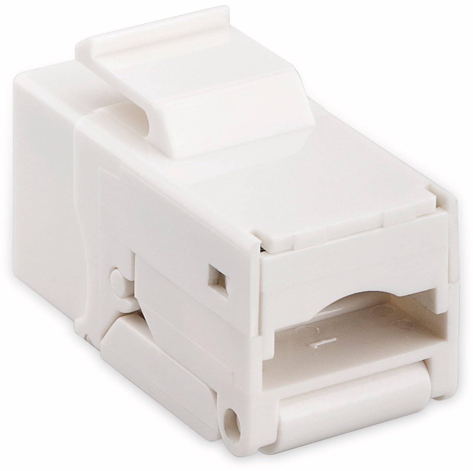 Goobay 95742 Keystone Modul RJ45 Buchse / CAT 6 Netzwerkstecker 250 MHz / Snap-In-System / UTP Buchse 8P8C / LSA / Weiß-1