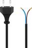 Goobay 50085 Netzkabel 2 polig / Eurostecker & offene Enden / Stromkabel Aderendhülsen Eurokabel / Schwarz / 1,5m