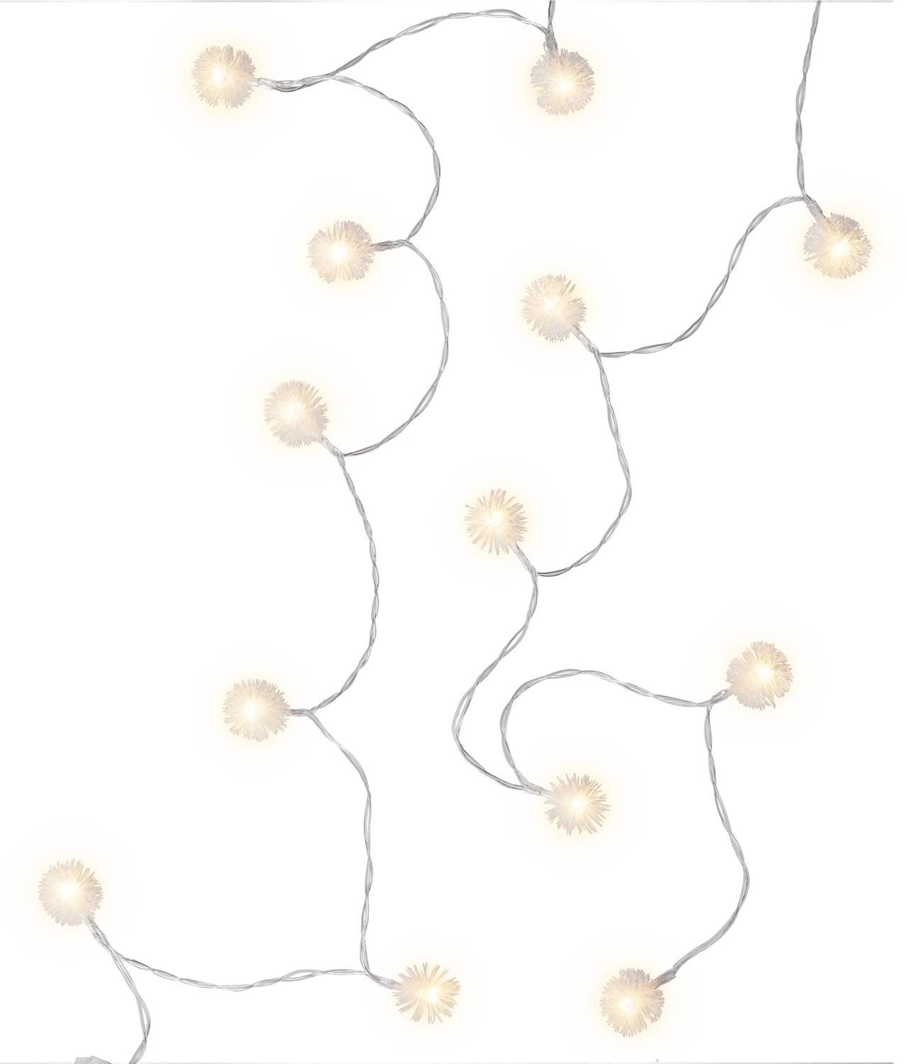Goobay 60273 LED-Lichterkette 20 warmweiße LED mit Timer, Weihnachtsbeleuchtung Schneeball Lichterkette mit Batterie-0