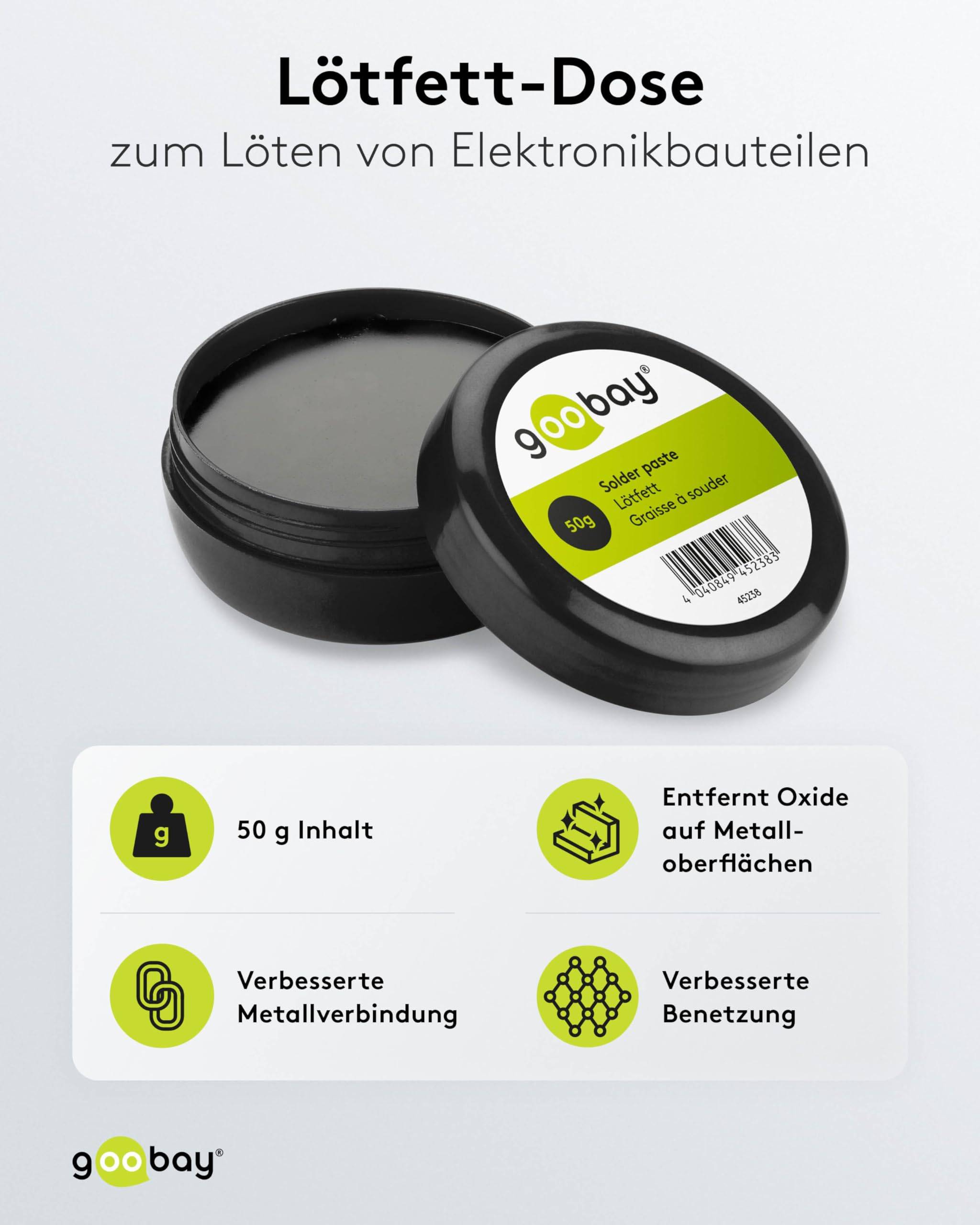 Goobay 45238 Lötfett 50g Dose / Lötpaste zum Löten / Solder Paste / Flussmittel zum Weichlöten von Elektronik / 50g-1