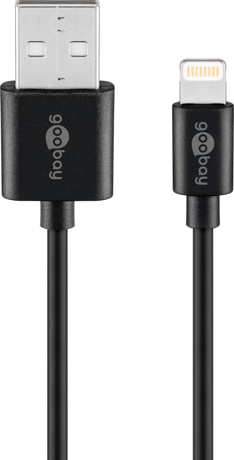 Goobay 63523 Lightning Kabel Apple Ladekabel iPhone Lightning auf USB A Kabel High Speed MFi iphoneladekabel Schwarz 1m-0